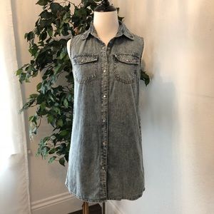 Short Button-up Denim Dress